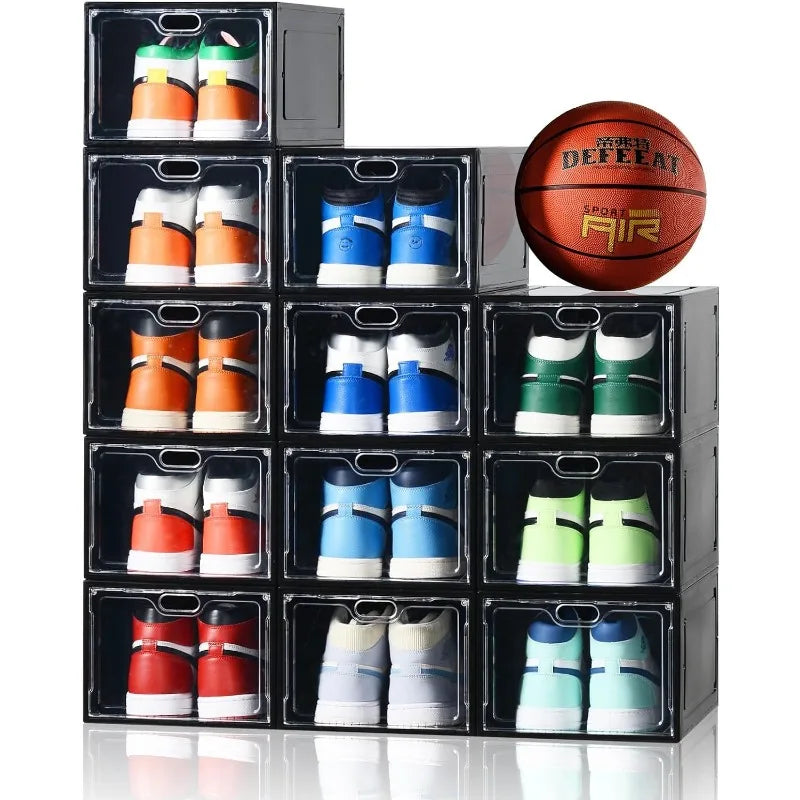 (12) Pack Shoe Storage Boxes, Clear