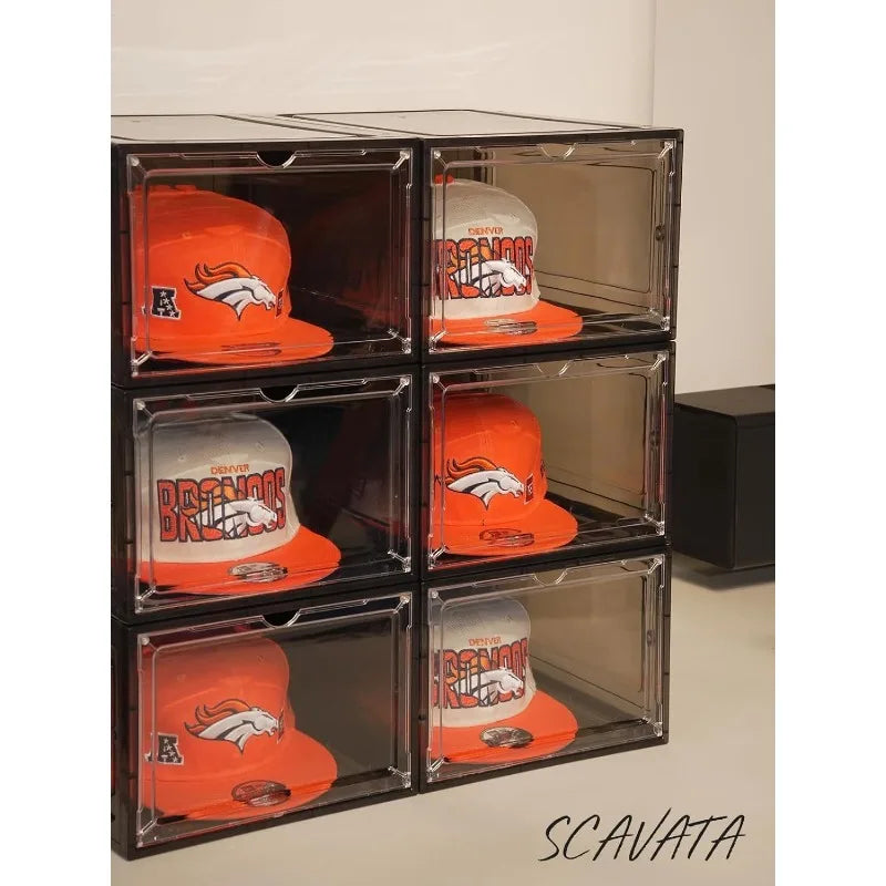 (6) Pack Hat Organizer Box Containers with Magnetic Door