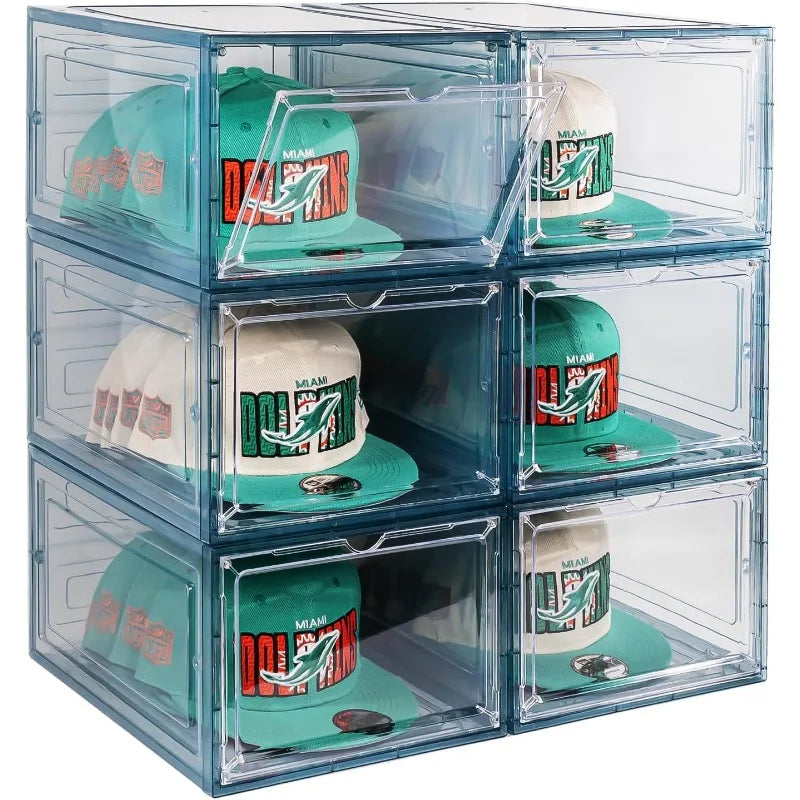 (6) Pack Hat Organizer Box Containers with Magnetic Door