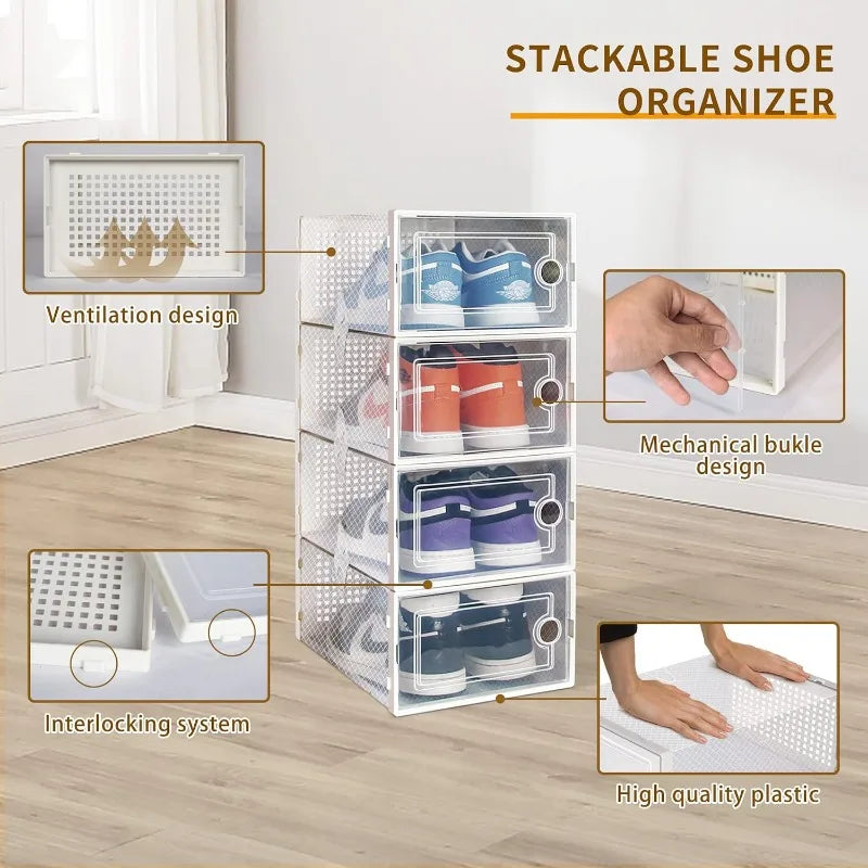 Large (15) Pack Clear Shoe Storage Boxes