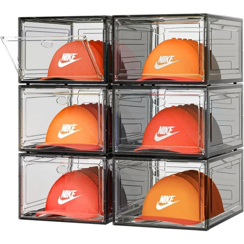 (6) Pack Hat Organizer Box Containers with Magnetic Door