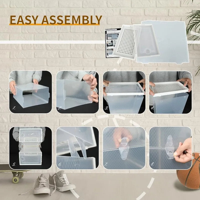 Large (15) Pack Clear Shoe Storage Boxes